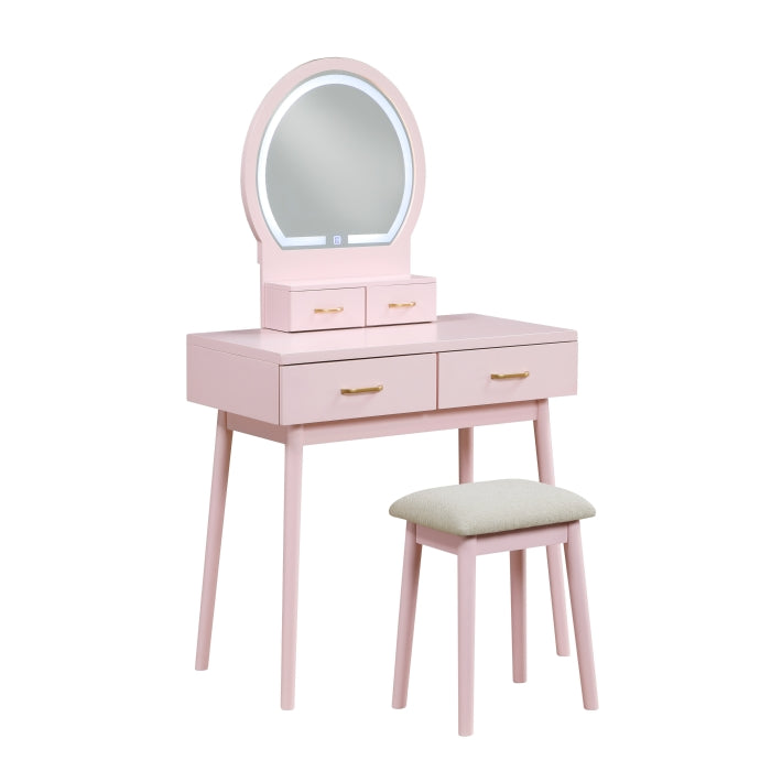 Vanity Dresser with Mirror and Stool