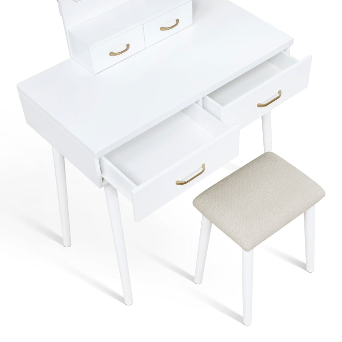 Vanity Dresser with Mirror and Stool