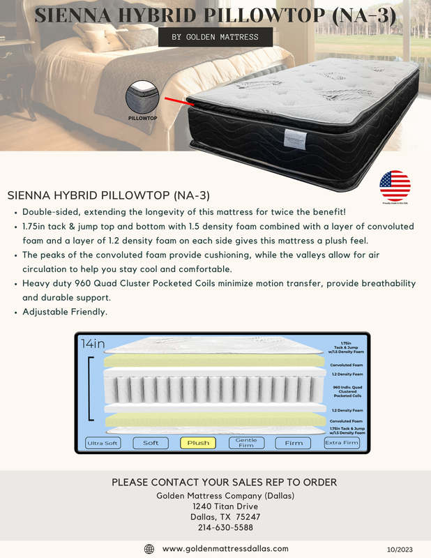 Golden Sienna Pillow Top