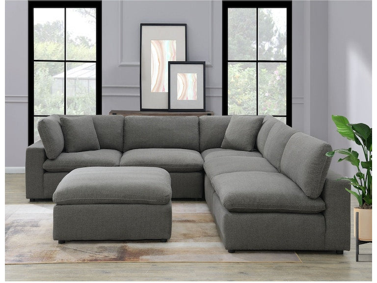 Elements International Living Room Cloud 9, 6 pc Sectional