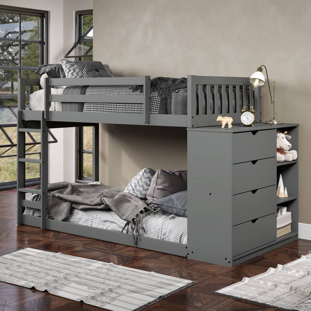 MISSION CHEST TWIN BUNKBED DARK GREY
