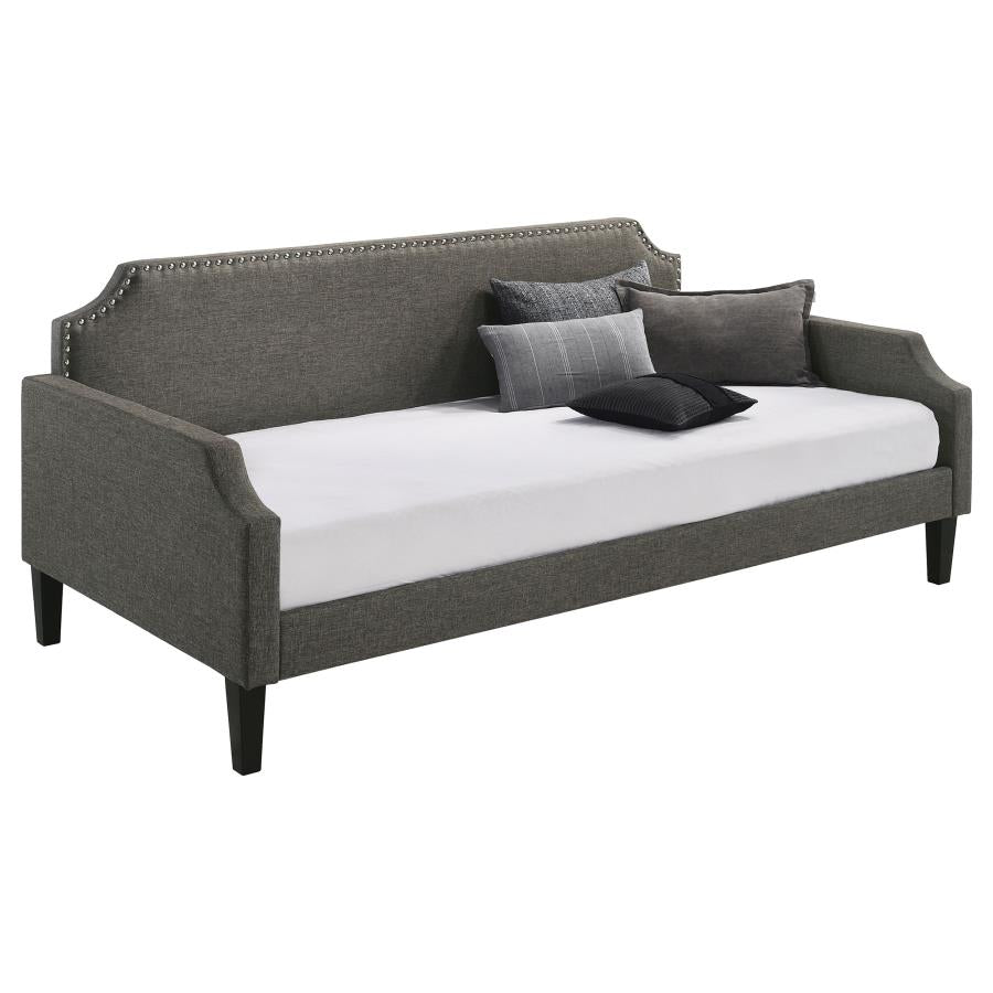 OLIVIA UPHOLSTERED TWINDAYBED WITH NAILHEAD TRIM