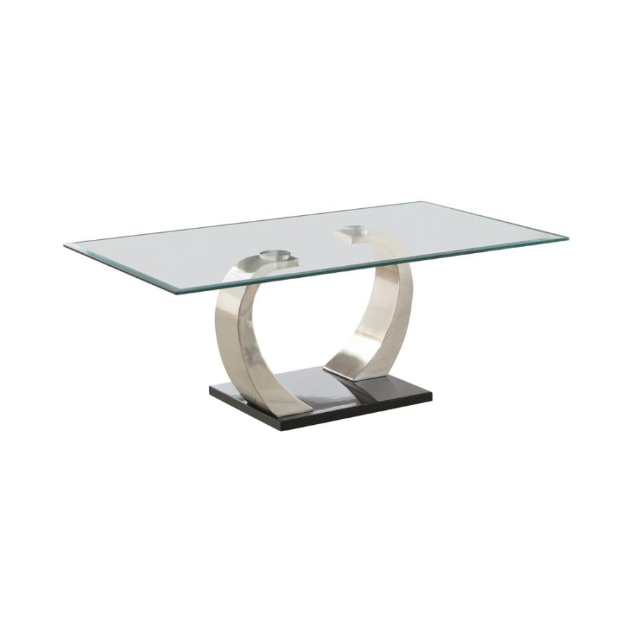 Willemse Glass Top Coffee Table Clear and Satin