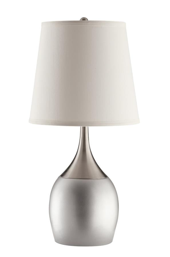 Empire Shade Table Lamps Silver and Chrome (Set of 2)