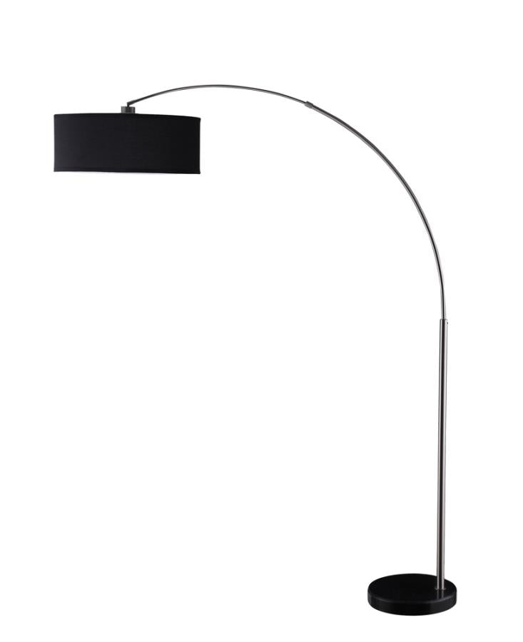 Drum Shade Floor Lamp Black and Chrome