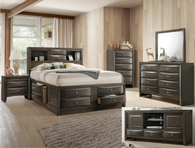 EMILY STORAGE BEDROOM SET GREY