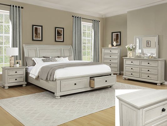 CLARIBELLE BEDROOM GROUP WHITE 5PC Set