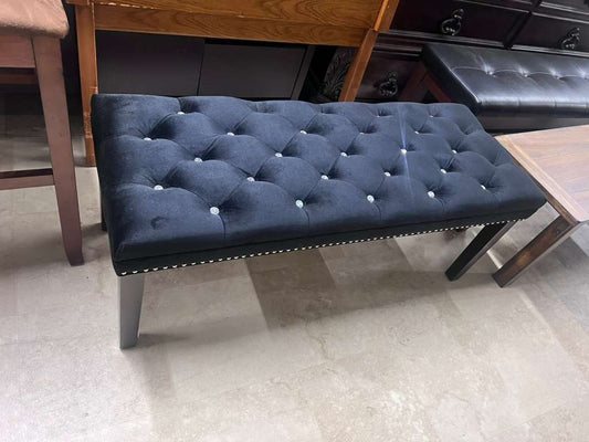 Black velvet bench