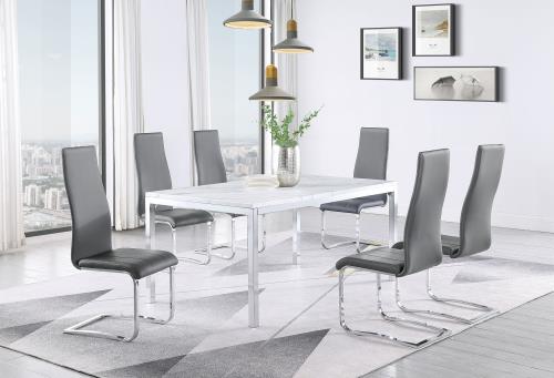 Coaster Wexford Table And Chair 5 Pc Set (Black, Gray, and White)