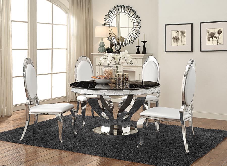 ANCHORAGE ROUND DINING SET CHROME