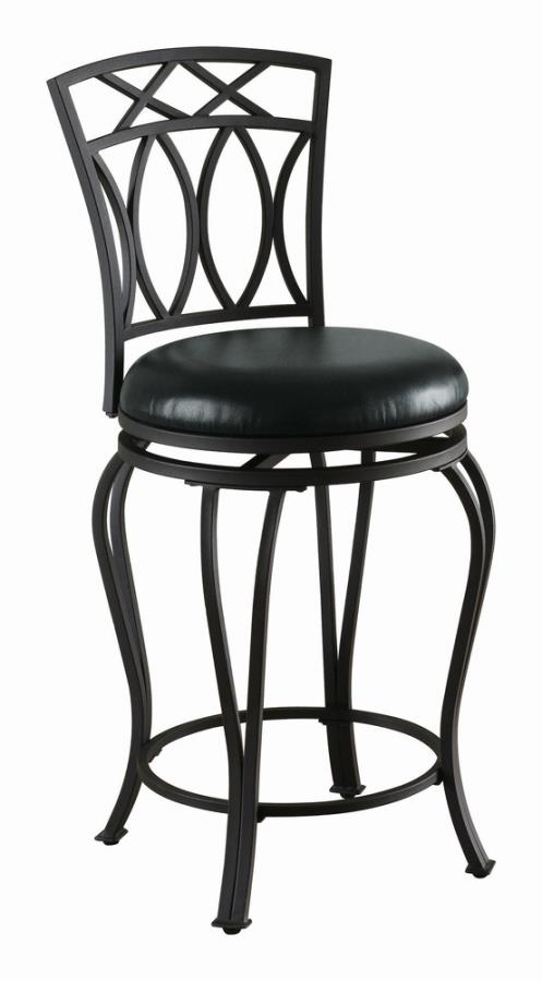 Upholstered Swivel Counter Height Stool Black