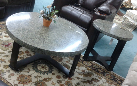 Round Marble Coffee & End Table 2 PC (SALE ENDS 12/31/22)