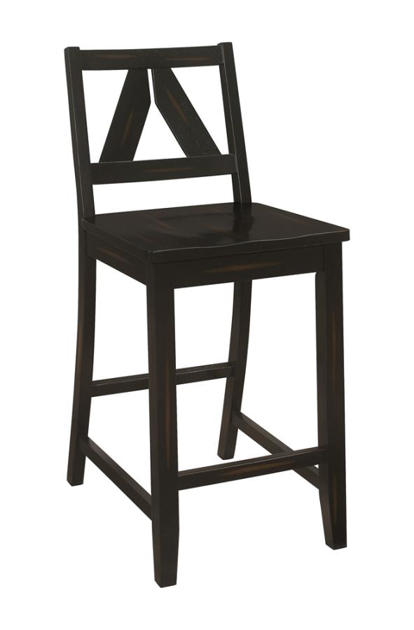 Bairn Counter Height Stools Black Sand with Low Back (Set of 2)