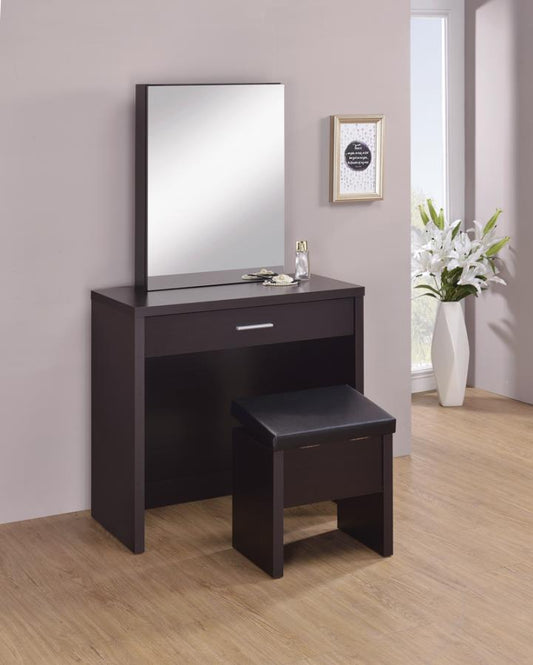 VANITY SET W/LIFT-TOP STOOL CAPPUCCINO