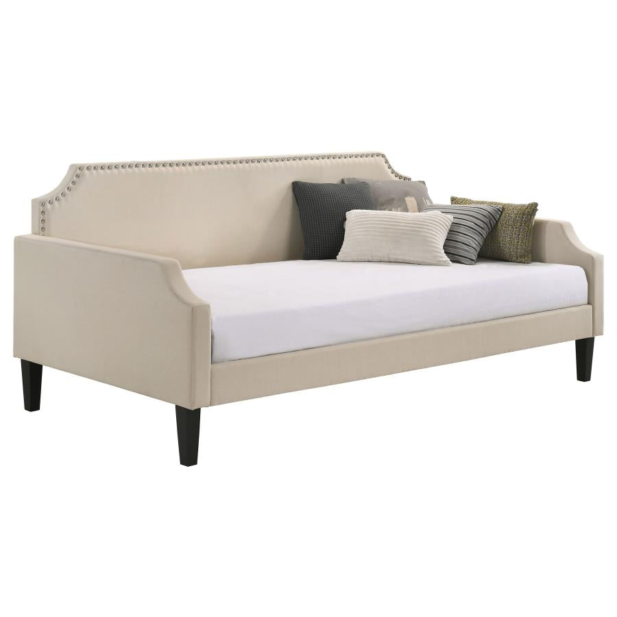 OLIVIA UPHOLSTERED TWINDAYBED WITH NAILHEAD TRIM