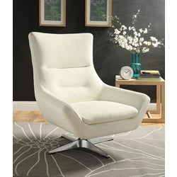 EUDORA SWIVEL ACCENT CHAIR WHITE