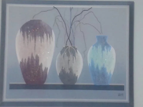 3 Potted Plants Hand Painting