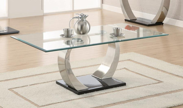 Willemse Glass Top Coffee Table Clear and Satin