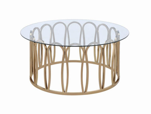 Round Coffee Table Chocolate Chrome and Clear