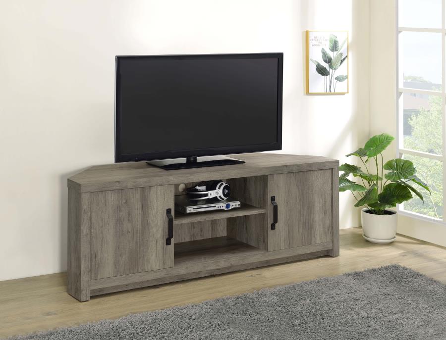 TV Console with Adjustable Shelf Grey Driftwood