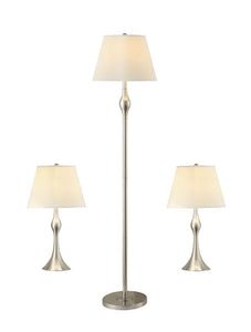 3-piece Slender Lamp Set Brushed Nickel