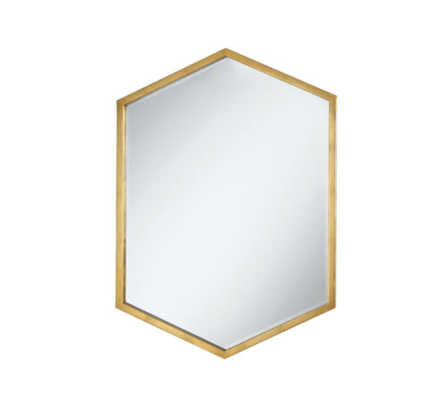 Hexagon Shaped Wall Mirror Gold