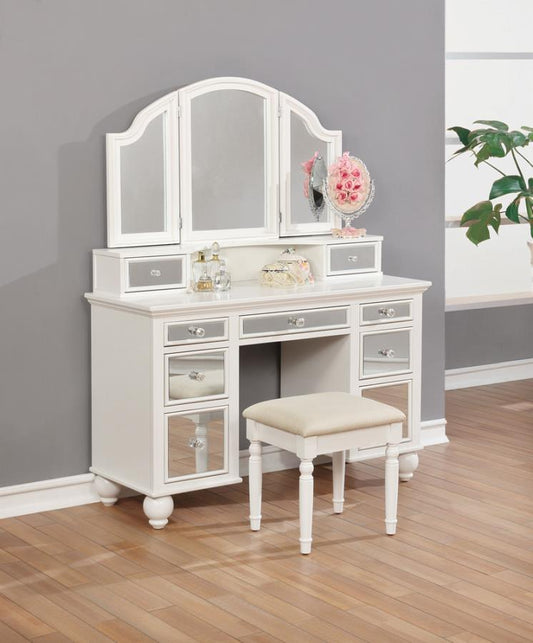 VANITY SET WHITE & BEIGE