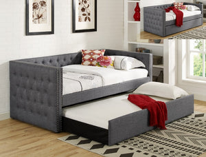 TRENA GREY/BLACK DAY BED WITH TRUNDLE