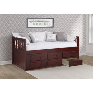 Twin Mission Captains Bed W/6 Drawer