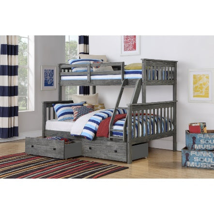 BUNKBED UNDER DRAWERS BRUSHED GREY